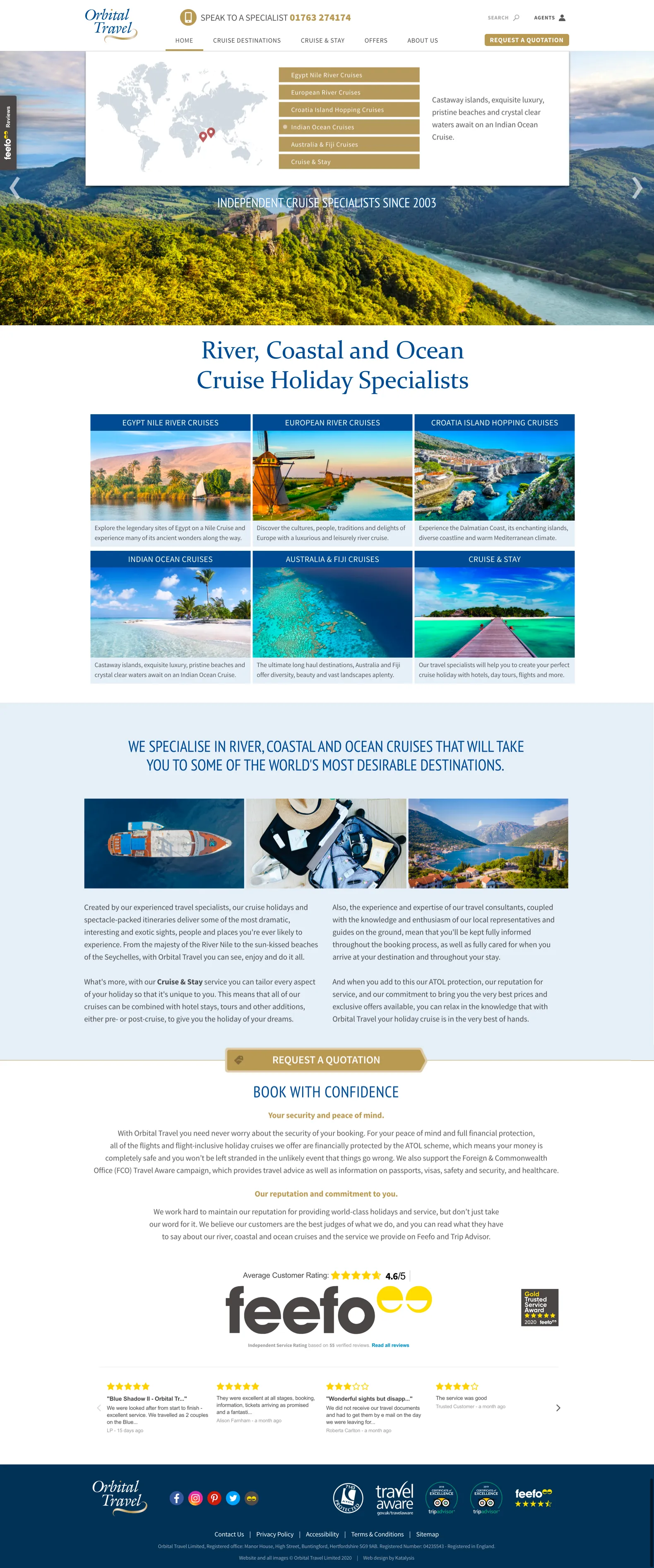 Orbital Travel Web Design - Homepage