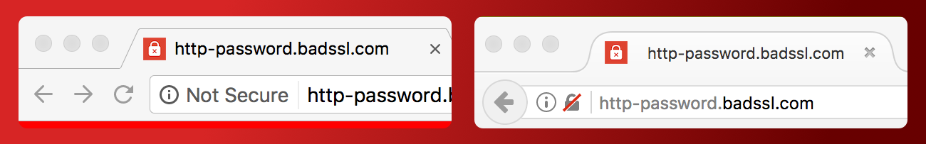 Google Chrome and Firefox non-secure address bars