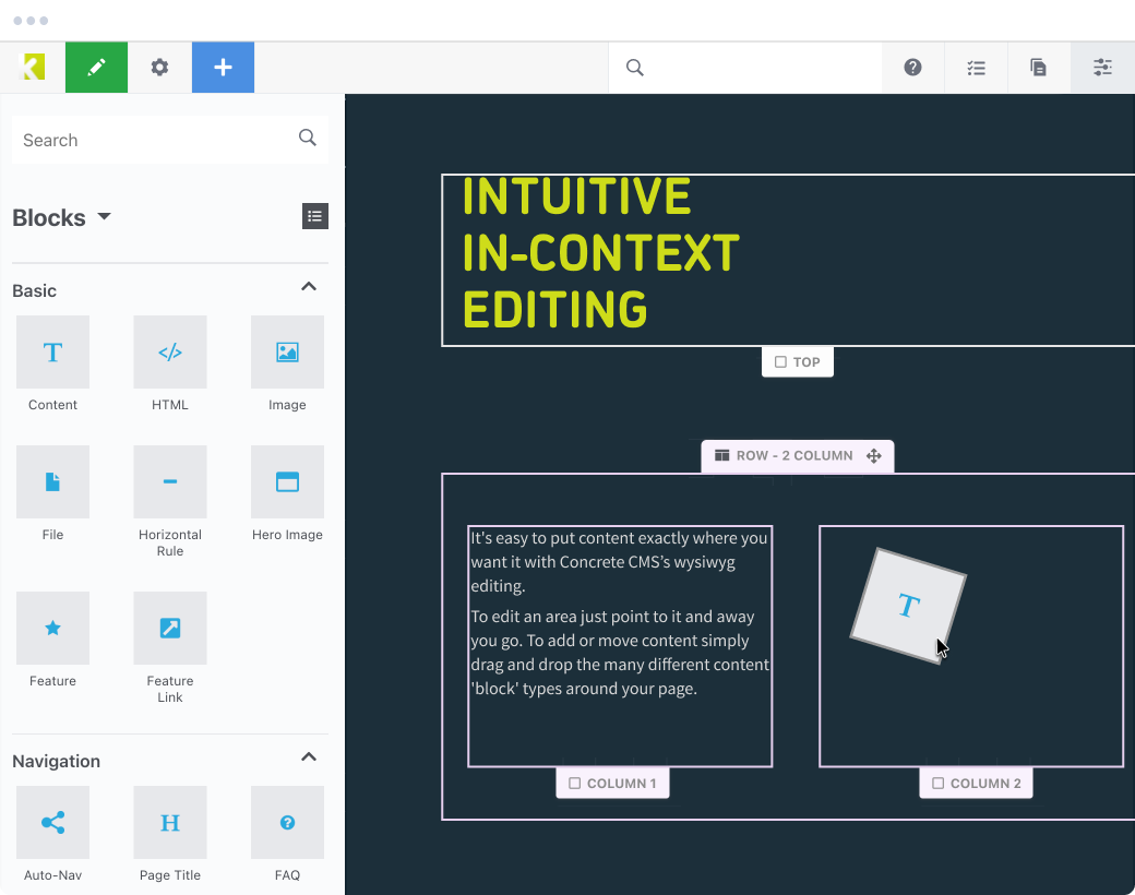 Edit content intuitively, just point and click!