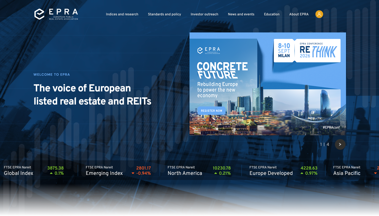 EPRA Website Home Page