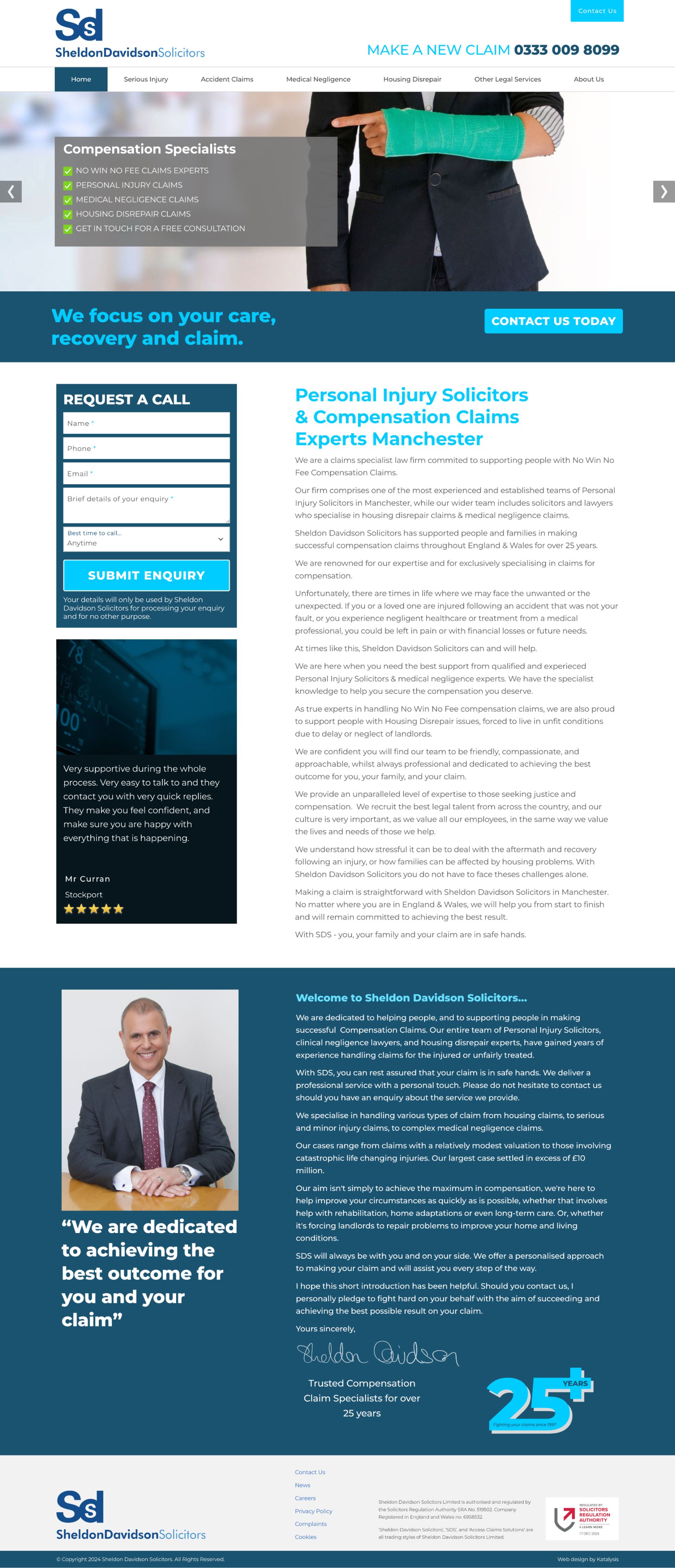 Sheldon Davidson Solicitors website home page
