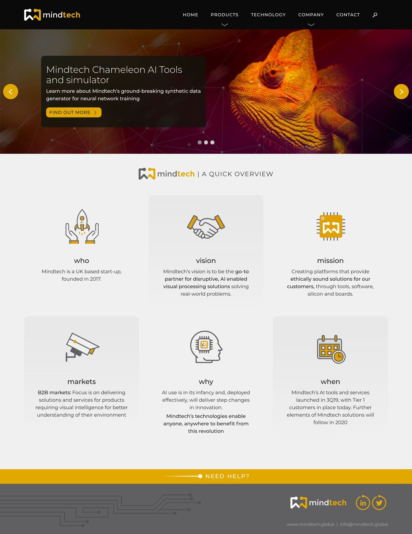 Mindtech website home page