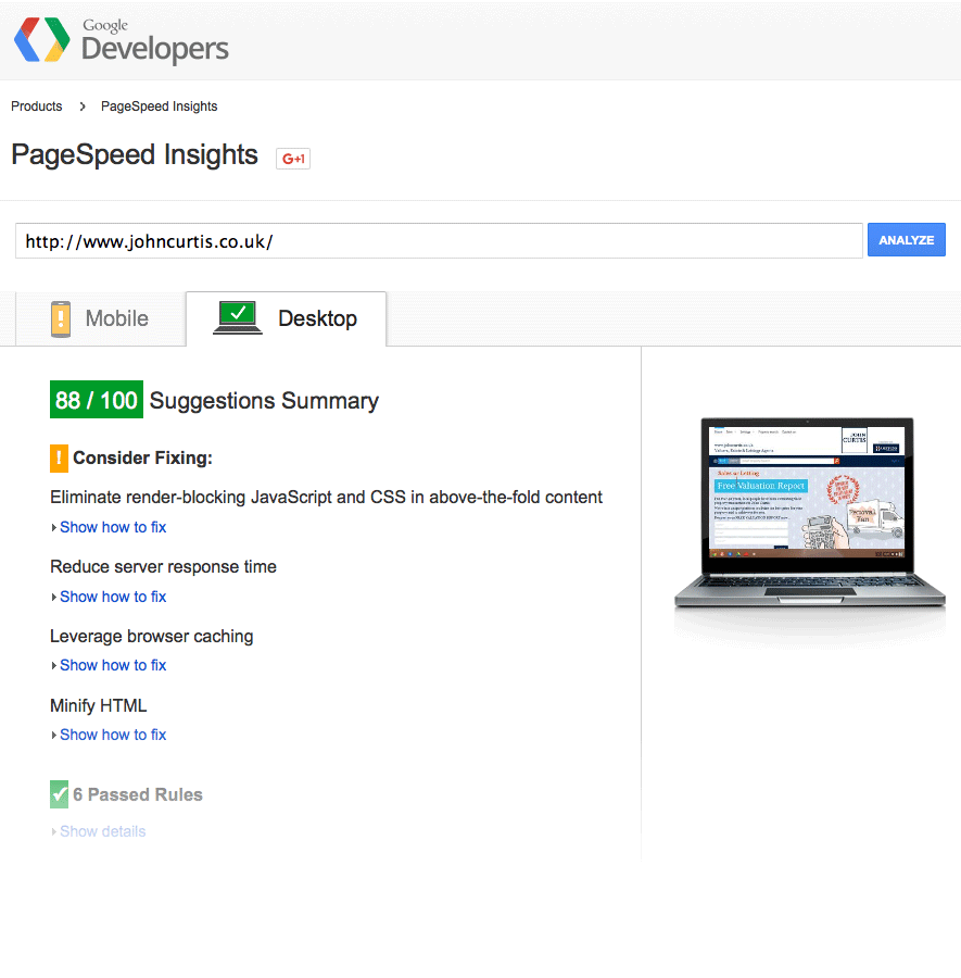 Put your website to the test with Google's PageSpeed Test