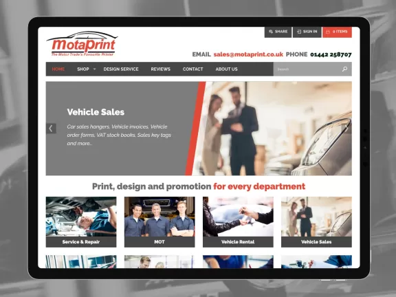 Motaprint accelerate sales with concrete5 eCommerce website